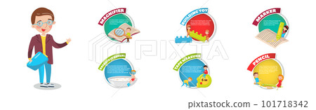 Little Boy and Girl with Huge School and Education Supply Vector Set Little Boy and Girl with Huge School and Education Supply Vector Set 101718342