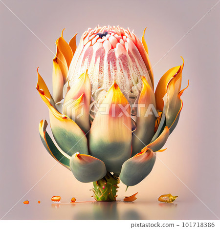 Protea Flower, African Protea, Abstract Generative AI Illustration Protea Flower, African Protea, Abstract Generative AI Illustration 101718386
