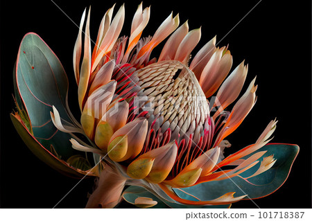 Protea Flower, African Protea, Abstract Generative AI Illustration 101718387