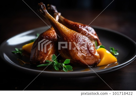 Roasted Duck, Roast Goose Legs, Baked Duck, Abstract Generative AI Illustration Roasted Duck, Roast Goose Legs, Baked Duck, Abstract Generative AI Illustration 101718422