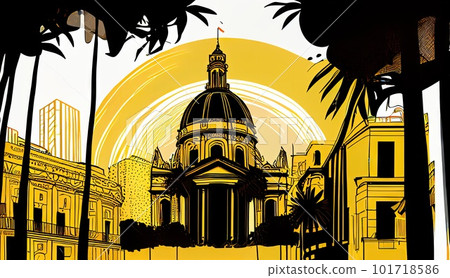 Valencia Travel Illustration, Spain Tourism Concept, Western Europe Drawing Imitation, AI Generative Content Valencia Travel Illustration, Spain Tourism Concept, Western Europe Drawing Imitation, AI Generative Content 101718586