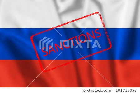 Russia sanctions concept background. Conflict in Ukraine, war and crisis. 3d illustration 101719055