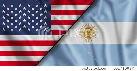 USA and Argentina. Relations between two countries. Conceptual illustration. 101719057
