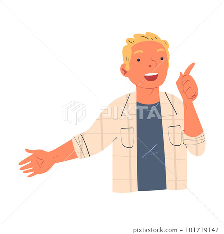 Man Character Telling Funny Story and Joke Having Fun Gesturing Vector Illustration Man Character Telling Funny Story and Joke Having Fun Gesturing Vector Illustration 101719142