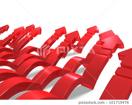 Many red arrows moving forward while jumping. Many red arrows moving forward while jumping. 101719476