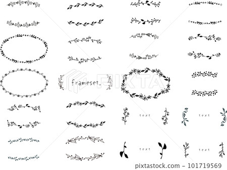 手繪葉子框架集 101719569