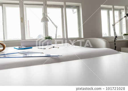 Architect working desk with sheet of paper Architect working desk with sheet of paper 101721028