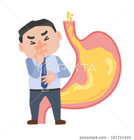 A man who feels discomfort due to reflux esophagitis A man who feels discomfort due to reflux esophagitis 101721430