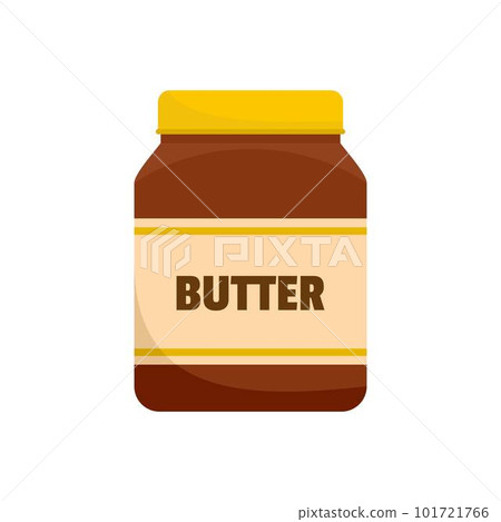 Peanut butter jar icon. Flat illustration of peanut butter jar vector icon for web isolated on white 101721766
