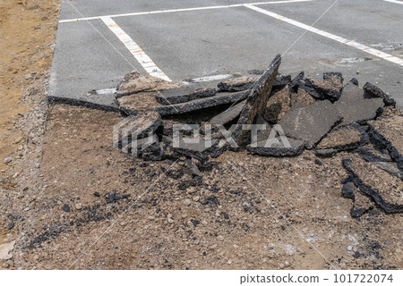 Closed parking lot - Removal of asphalt pavement 101722074