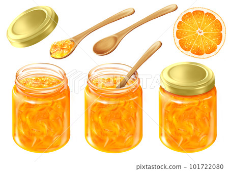 帶蓋橙色果醬果醬玻璃罐 101722080