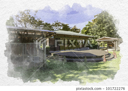 Watercolor-style Hoki Kodai no Oka Park Ancient Experience Museum Yonago City, Tottori Prefecture 101722276