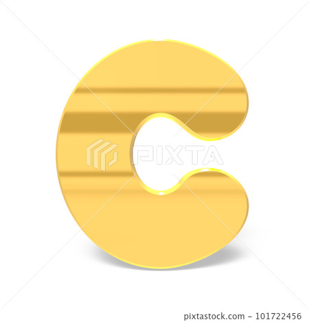 字母 C。帶圓角的金色字母。 字母 C。帶圓角的金色字母。 101722456