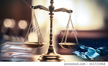 Balance image of analog documents and AI digital, digitization in law firm work, digitization of government work Balance image of analog documents and AI digital, digitization in law firm work, digitization of government work 101723468