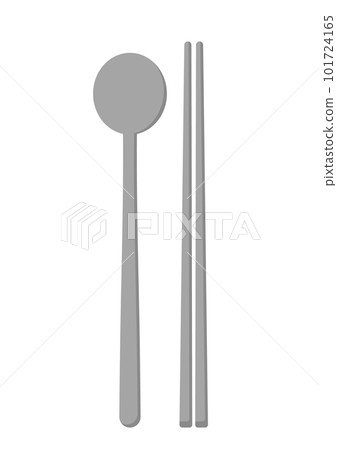 Flat lay illustration of sukkara and chokkara (spoon and chopsticks) 101724165