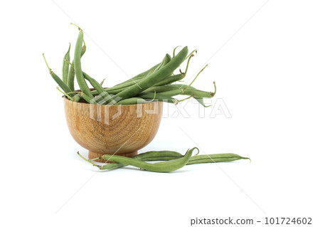 Green beans isolated on a white background Green beans isolated on a white background 101724602