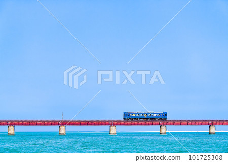 Kyoto Tango Railway Train crossing the Yuragawa Bridge ~Tango Aomatsu-go~ Kyoto Tango Railway Train crossing the Yuragawa Bridge ~Tango Aomatsu-go~ 101725308