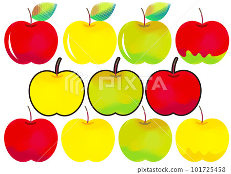 Watercolor style simple apple colorful illustration material set Watercolor style simple apple colorful illustration material set 101725458