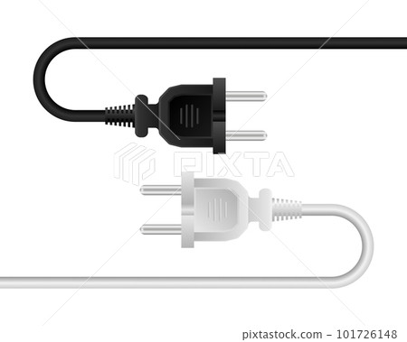 Electrical Plug. The concept of connection. Connection concept. Black or white electrical plug. Wire, cable power outage. Vector illustration. Electrical Plug. The concept of connection. Connection concept. Black or white electrical plug. Wire, cable power outage. Vector illustration. 101726148