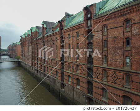 The Warehouse district Speicherstadt during spring in Hamburg, Germany. The Warehouse district Speicherstadt during spring in Hamburg, Germany. 101726427