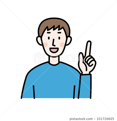 Illustration of a young man explaining points 101726605