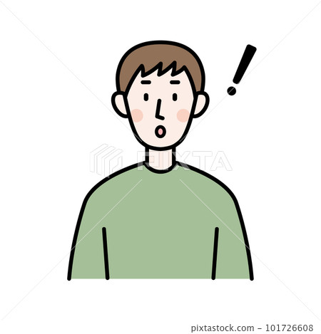 Illustration of a young man who noticed something Illustration of a young man who noticed something 101726608