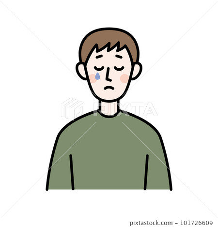 Illustration of a crying young man 101726609