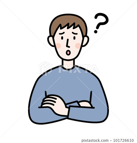 Illustration of a young man with a troubled face 101726610