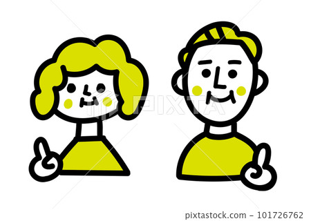 Senior male and female simple characters 101726762