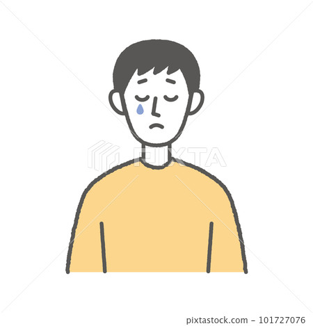 Illustration of a crying young man Illustration of a crying young man 101727076