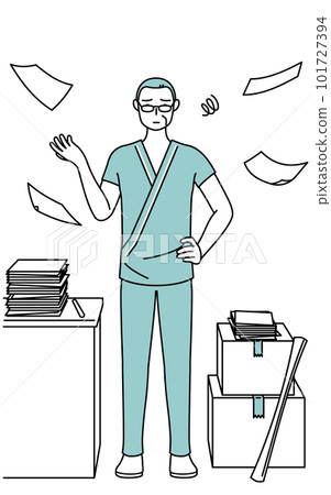 厭倦雜亂工作的中老年男性住院患者 101727394