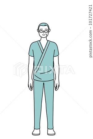 面向前方微笑的中年/老年男性住院患者 面向前方微笑的中年/老年男性住院患者 101727421