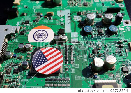 美國和印度,加強半導體供應鏈的形象照片 美國和印度,加強半導體供應鏈的形象照片 101728254