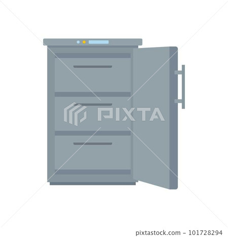 Grey freezer icon. Flat illustration of grey freezer vector icon for web isolated on white Grey freezer icon. Flat illustration of grey freezer vector icon for web isolated on white 101728294