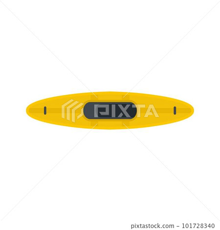 Yellow kayak icon. Flat illustration of yellow kayak vector icon for web isolated on white 101728340