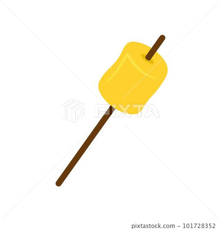 Yellow marshmallow icon. Flat illustration of yellow marshmallow vector icon for web isolated on white 101728352
