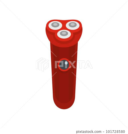 Red electric razor icon. Flat illustration of red electric razor vector icon for web isolated on white Red electric razor icon. Flat illustration of red electric razor vector icon for web isolated on white 101728580