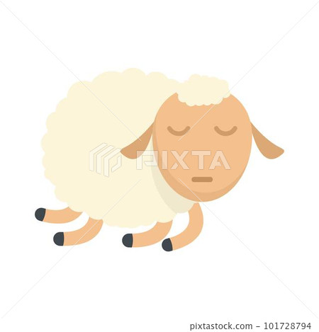 Sleeping sheep icon. Flat illustration of sleeping sheep vector icon for web isolated on white Sleeping sheep icon. Flat illustration of sleeping sheep vector icon for web isolated on white 101728794