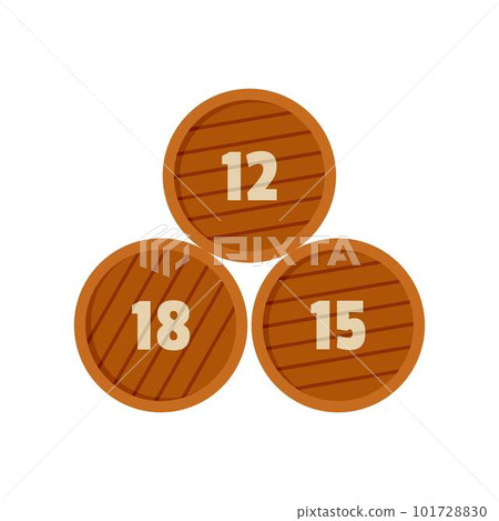 Group of wooden barrel icon. Flat illustration of group of wooden barrel vector icon for web isolated on white Group of wooden barrel icon. Flat illustration of group of wooden barrel vector icon for web isolated on white 101728830