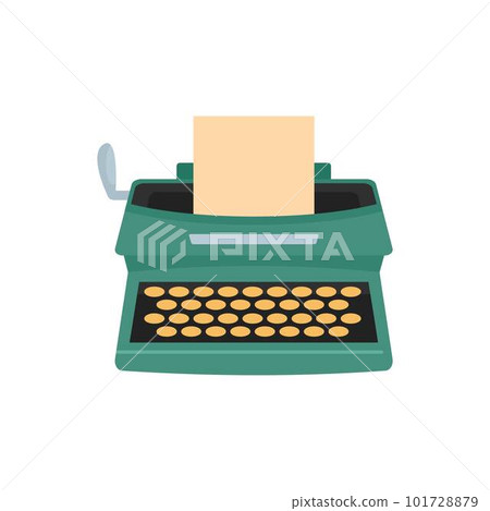 Old typewriter icon. Flat illustration of old typewriter vector icon for web isolated on white Old typewriter icon. Flat illustration of old typewriter vector icon for web isolated on white 101728879