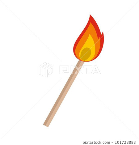 Burning matche icon. Flat illustration of burning matche vector icon for web isolated on white Burning matche icon. Flat illustration of burning matche vector icon for web isolated on white 101728888