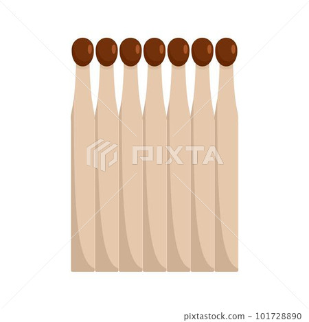 Wood matches icon. Flat illustration of wood matches vector icon for web isolated on white Wood matches icon. Flat illustration of wood matches vector icon for web isolated on white 101728890