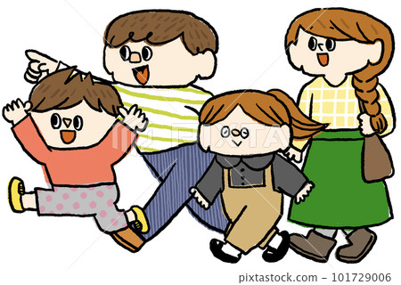 Illustration of a family going out 101729006