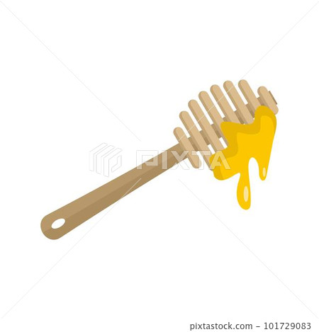 Wood honey tool icon. Flat illustration of wood honey tool vector icon for web isolated on white 101729083
