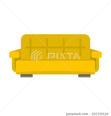 Yellow sofa icon. Flat illustration of yellow sofa vector icon for web isolated on white 101729120