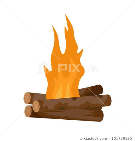 Log cabin fire icon. Flat illustration of log cabin fire vector icon for web isolated on white Log cabin fire icon. Flat illustration of log cabin fire vector icon for web isolated on white 101729180