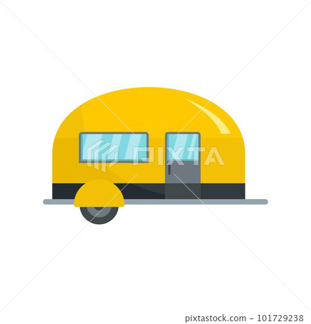 Camp trailer icon. Flat illustration of camp trailer vector icon for web isolated on white 101729238