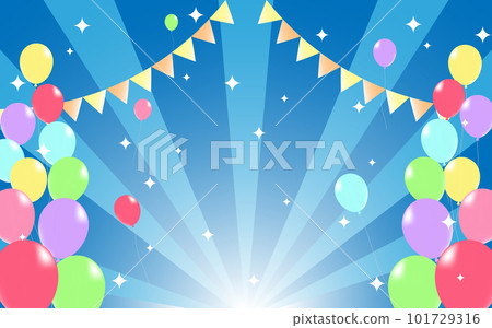 Sunburst garland glitter balloon rainbow color 101729316