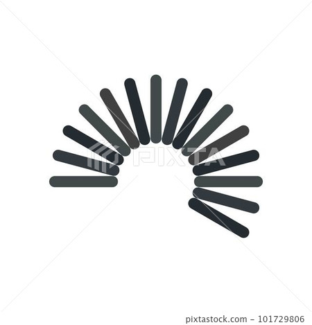 Flexible wire coil icon. Flat illustration of flexible wire coil vector icon for web isolated on white Flexible wire coil icon. Flat illustration of flexible wire coil vector icon for web isolated on white 101729806