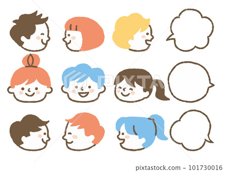Child's face icon _ set _ color 101730016